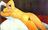 Amedeo Modigliani Famous Paintings - Nude with a Necklace
